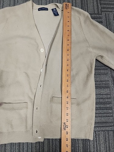 Vintage John Ashford Woolmark Strickjacke Wollpullover Opa Unisex hellbraun klassisch M - Bild 9 von 10