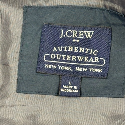 J. Crew Authentic Jacket Mens Large Blue Quilted Puffer Full Zip Winter Coat - Picture 4 of 11