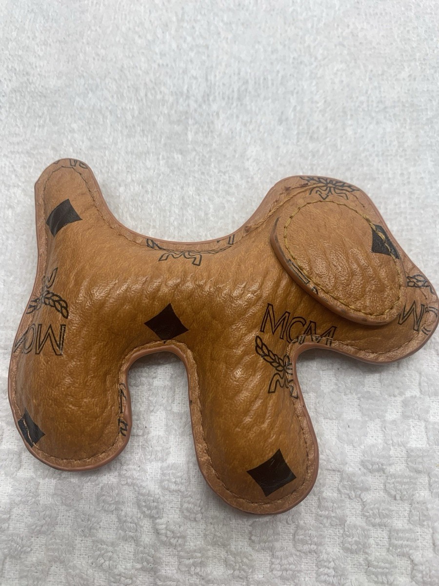 MCM Brown Leather Puppy Dog Key Chain Purse Charm *READ* | eBay