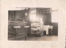 Vintage Photo Man Standing Behide Counter At General Store Late 1920's-1930's