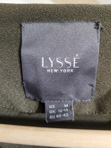 Lysse Size Medium Blazer Graham Studded Jacket Olive Green Drape Open Front Nice - Picture 3 of 10