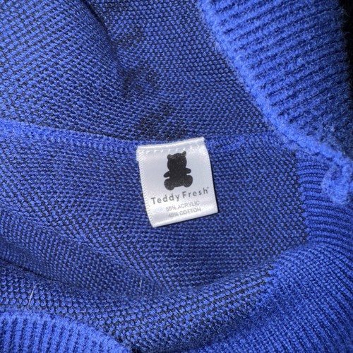 NWOT Teddy Fresh GONE BUT NOT FORGOTTEN SWEATER Blue Size Medium Unisex M Dino - Picture 4 of 5