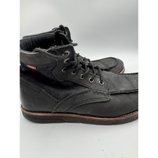 Botas con cordones Levis de cuero negro para hombre sin usar, puntera 517702A48 talla 9,5