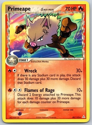 Primeape (Delta Species) Uncommon Hajime Kusajima EX Holon Phantoms 50/110 NM