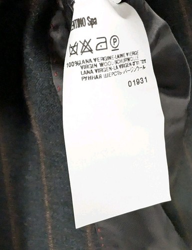 Valentino 2 Piezas Traje Blazer Chaqueta Pantalones Carbón Rayas Lana 48 Italia - Imagen 7 de 10