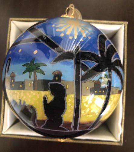 Pier 1 Krippe bemalt Glas Weihnachtsschmuck 2015 wunderschön! - Bild 5 von 13