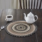 Trivet Sawyer Mill Charcoal Creme Jute Farmhouse 15in Round Table VHC Brands