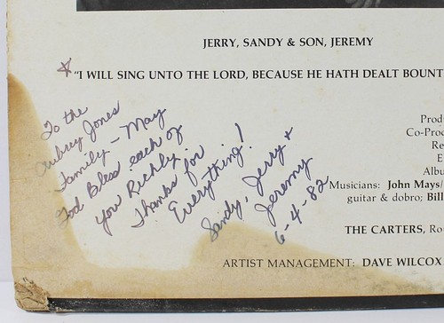 "Miracles" The Carters Sandy & Jerry Gospel Album LP Signed - Picture 2 of 2