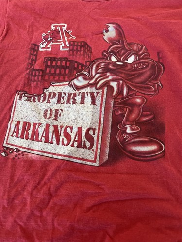 Vintage 1997 Arkansas Razorbacks Taz Looney Tunes T-Shirt Property Of Arkansas L - Picture 2 of 5