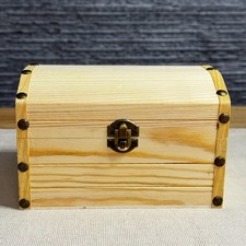 Unfinished Wooden Decoupage Craft Box With Clasp, Jewelry Storage Trinket Box