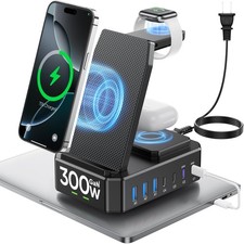 300W Charging Station for Multiple Devices Apple,10 in 1 Wireless Charger for...