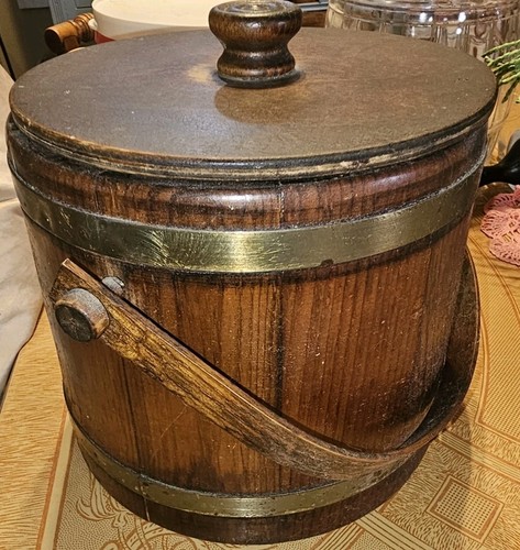 Cubo de hielo de madera vintage y tapa Basketville Putney Vermont - Imagen 2 de 14