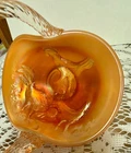 SCARCE 1984 Fenton PEACH OPAL BARNYARD BASKET*DOROTHY TAYLOR/ENCORE 469 Pcs