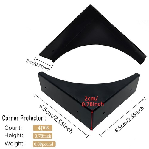 4 Pcs Black Metal Corner Protector Box Edge Safety Guard Cabinet Furniture Co... - Picture 2 of 6