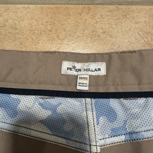 Peter Millar EB66 Hose Herren 34x32 Beige Krone Sport Golf Performance Polyester - Bild 2 von 7
