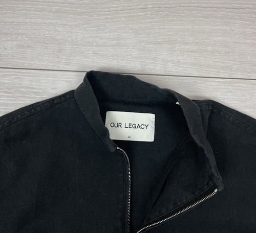 Camisa Our Legacy Negra Lino Algodón Cuarto Cremallera Para Hombre Talla 46 Para Hombre - Imagen 5 de 8