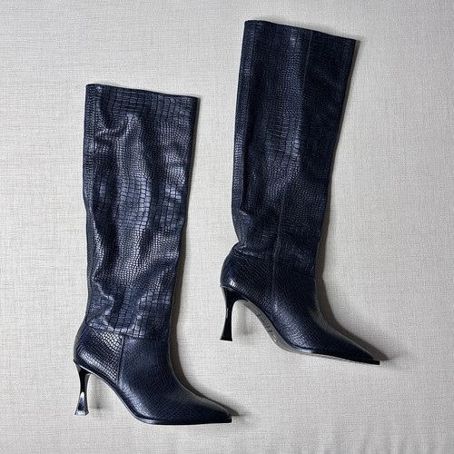 Botas Free People x Vicenza Friday Fever altas holgadas de cuero con estampado de cocodrilo 10 - Imagen 6 de 10