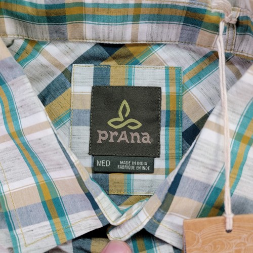 Prana Tamrack Shirt Men Medium Deep Teal Green Organic Outdoor Gorpcore Hike NWT - Picture 4 of 11