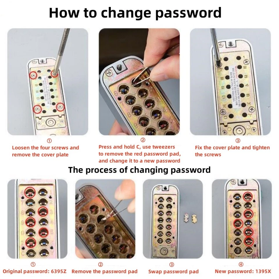 Digital Code Door Lock KeyPad Combination Key Coded Button Security Gate Locks - Image 4 of 4