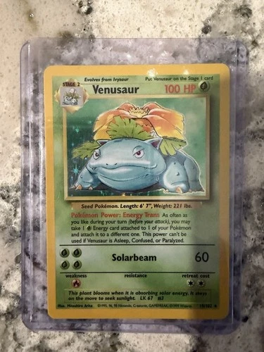 Pokémon TCG Venusaur Base Set 15/102 Holo Rare 100 HP Solarbeam 1999-2000