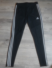 ADIDAS WOMENS TRACK PANTS BLACK W/ WHITE STRIPES SIZE XS