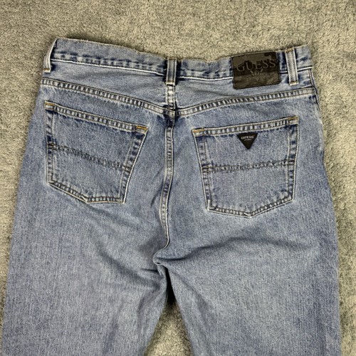 Vintage Guess Jeans Mens 34x32 USA Made Light Straight Relaxed Retro 90s 25152 - Picture 14 of 15