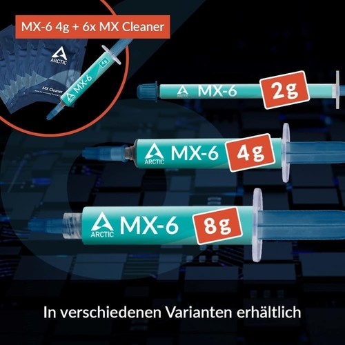 ARCTIC MX-6 (8 g) - Ultimate Performance pasta termoprzewodząca do procesora, konsol, grafiki - Zdjęcie 6 z 9