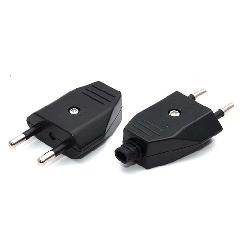 2 Pin EU European US Male Plug AC Electrical Socket Adapter 250V Replacement - Photo 11/14
