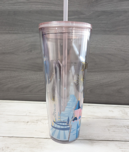 Disney Starbucks Disneyland Rosa Acryl Schloss Becher Tasse 2024 Attraktionen - Bild 4 von 6