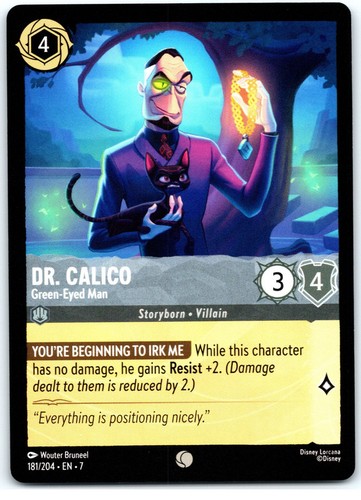 #181 Dr. Calico - Green-Eyed Man Playset x4 Disney Lorcana Archazia's Island 4x - Picture 6 of 9