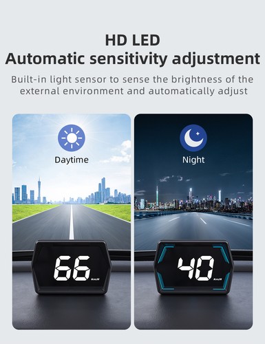 Universal Digital Car HUD Speedometer GPS MPH optional OBD2 RPM overspeed alarm - Foto 9 di 11