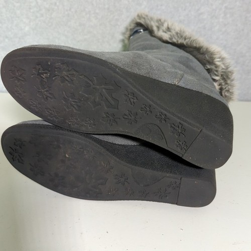 New England Patriots Winterstiefel 8 grau Kunstfellbesatz NFL Football Keilabsatz - Bild 6 von 8