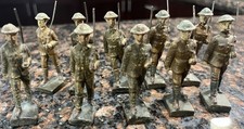 Lot Of 10 VINTAGE Lineol WW1 U.S. Infantry soldiers Made In Germany. VG COND
