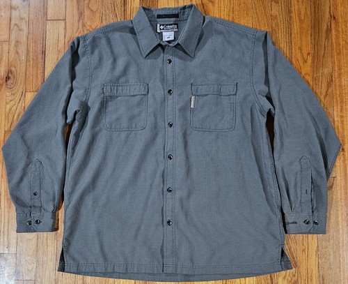 Mens Columbia XCO Button Down Long Sleeve XL Shirt Green Plaid Check NWOT - Picture 2 of 11