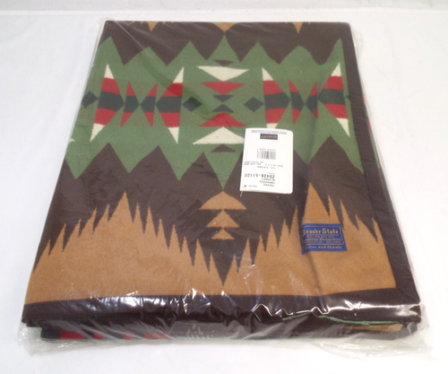 Pendleton Beaver State Teepee Unnapped Wool Blanket 64" x 80" New In Box Brown - Picture 14 of 23