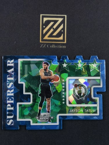 22 Panini Contenders Optic Superstar Die-Cuts Jayson Tatum Blue Cracked Iced -MK