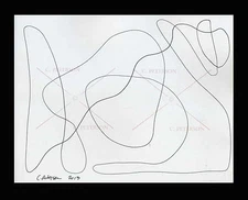 BLACK on WHITE #17 ORIGINAL ART DRAWING Modern Abstract Illustration C Peterson