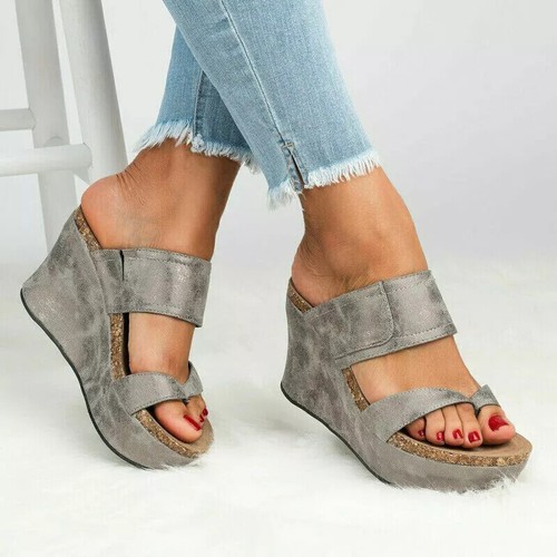 New Women Platform Wedge High Heels Sandals Ladies Summer Flip Flops Shoes Size! - Picture 6 of 14