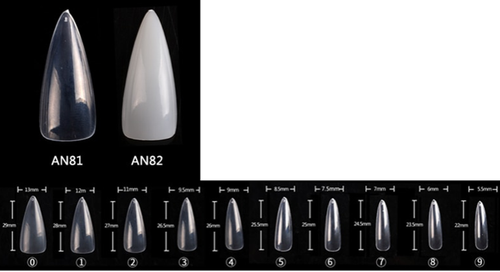 Stiletto/Coffin/Oval/Almond/Square ABS Full Cover Nail Tips High Quality 500pcs - Picture 69 of 79