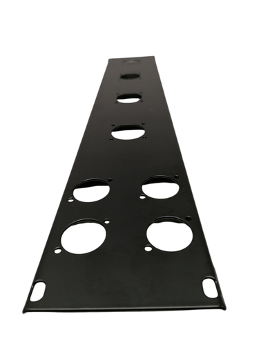 Pannello rack 2U 19" nero metallo - 4 fori 32 mm e 4 fori XLR 24 mm - pannello rack - Foto 4 di 9