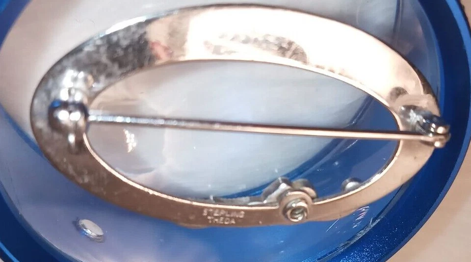 SPILLA AUTENTICA antica anni 30 Argento Sterling 925 marca THEDA Art Deco USA - Immagine 4 di 4