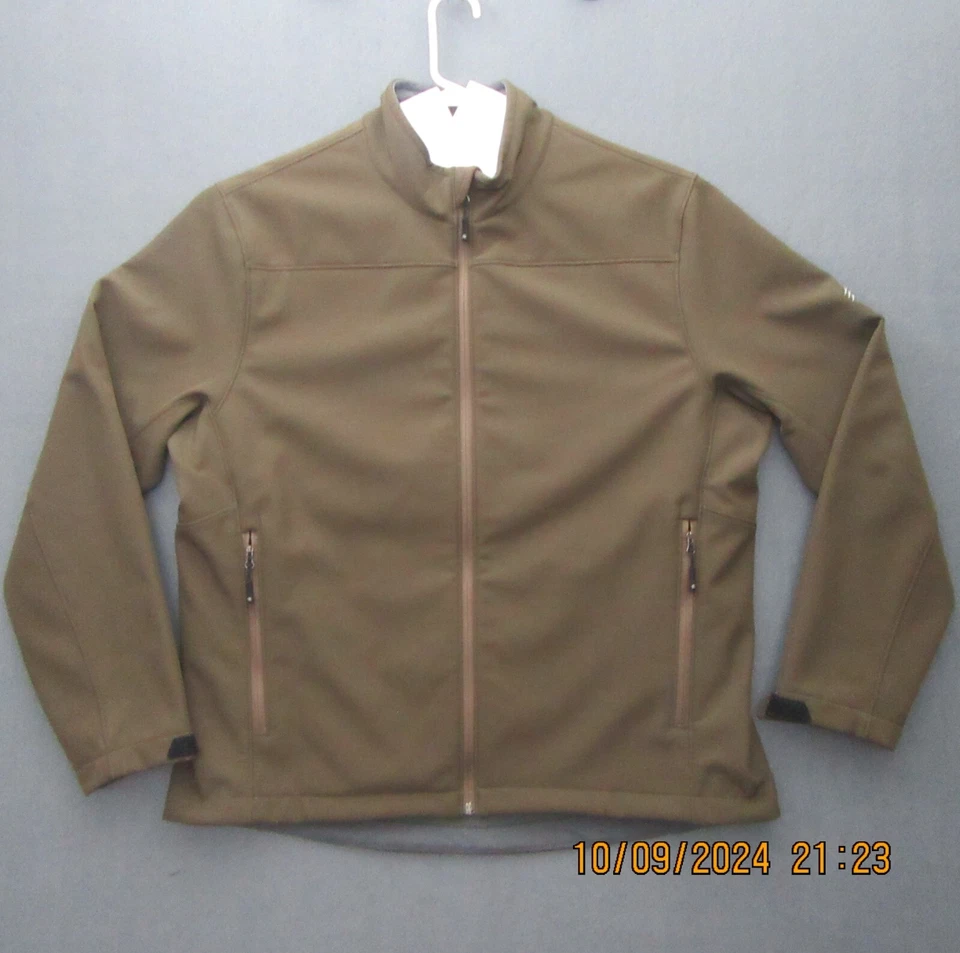 Chaqueta de Lluvia Solaris Solays Solays Para Hombre Talla Grande Marrón Forrada de Vellón Cremallera Completa Foto 3 de 4