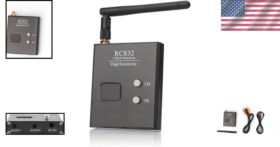 User-Friendly 5 Band FPV Receiver with Double-Screen Display & Accessories - Image 2 of 4