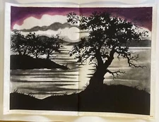 Picture To Paint Tri-Chem - 8468 B 8515 Sunset Tree Silhouette (Partial Paint)