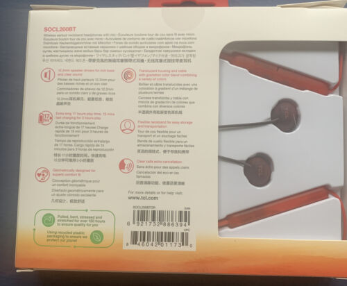 TCL SOCL200BT Wireless Earbuds Bluetooth Headphones with 12.2mm Speaker Drivers - Picture 2 of 3