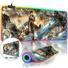 Genshin Impact Zhongli  RGB Large Mousepad Anime LED Gaming Desk Keyboard mat
