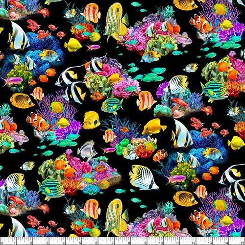 Michael Miller - Sea World - Splashtastic - Black, Fabric BTY - Picture 2 of 5