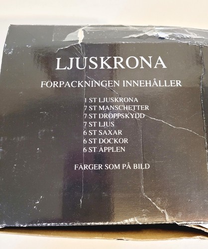 Vintage Swedish LJUSKRONA Iron Candelabra St Lucia Candle Holder Decor w/Box - Picture 7 of 7