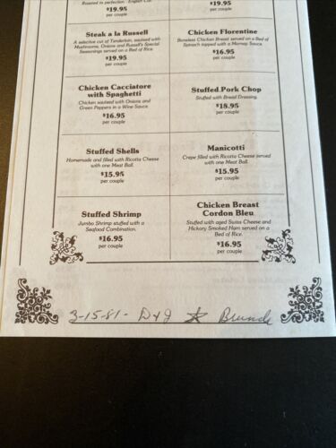 Vtg 1981 Menu & Brochure "Salvatore's Italian Gardens Restaurant" Buffalo, NY - 第 7/7 張圖片