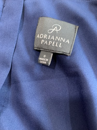 Adrianna Papell WOMENS Solid Blue V Neck Mini Dress, Size 6 - Picture 7 of 10